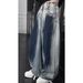 Men's Clothing Washed Gradient Retro Blue Jeans Men's Summer Trendy Brand Machete Pants High Street Straight Wide Leg Overalls_mkmklike.com