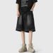 Inverted Denim Shorts Men's Summer New Style American High Street Vibe Washed Hooligan Cool Trendy Brand Loose Casual_mkmklike.com