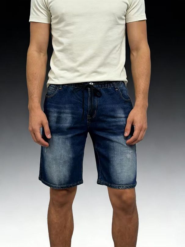 Men's Stretch Denim Shorts – Elastic Waist 5-Pocket Cargo Shorts | Comfort Fit For Summer & Streetwear_mkmklike.com