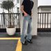 Men's Distressed Blue Jeans – Vintage Washed Relaxed Fit Denim Pants With Lightning Fade & Streetwear Style (L, XL, 2XL, 3XL)_mkmklike.com