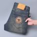 Men's Clothing Brand new high end jeans for men elastic bee color printing slim fit small straight casual jeans for men_mkmklike.com