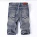 Men's Slim Fit Denim Shorts Mid Length Ripped And Patched Straight Leg Distressed Summer Style_mkmklike.com