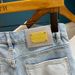 Men's Trendy Ripped Stretchy Slim Fit Jeans Mid Length Shorts Blue Korean Style Basic Straight Leg Embroidered Patches_mkmklike.com
