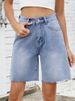 K New Straight Leg Casual Frayed Denim Shorts For Women_mkmklike.com