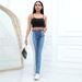Women's Clothing Elastic Fashion Washed Contrast Color Jeans_mkmklike.com