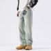 Hand-Painted Vintage Washed Jeans – Light Blue Straight Leg Cleanfit Denim For Men & Women (S-3XL)_mkmklike.com