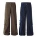 American High Street Workwear Long Pants Men's Solid Color Versatile Loose Wide-Leg Vibe Trendy Brand Large Pocket_mkmklike.com