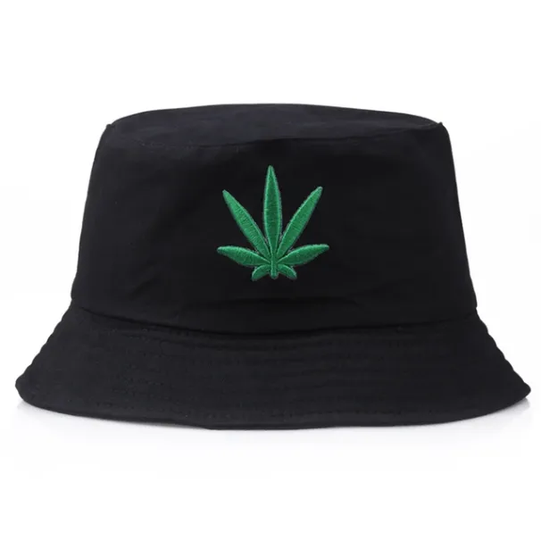 Hot Sale Maple Leaf Bucket Hat Hip Hop Panama Hats Embroider Printed Cotton Men Women Summer Casual Wide Brim Sun Cap Unisex_mkmklike.com