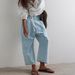 Women's Harem Jeans - Mid Rise Straight Leg Cropped Denim Pants With Vintage Wash For Casual Streetwear_mkmklike.com