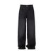 Men's Clothing Retro Washed Drape Loose Export Jeans Vintage Washed Loose Fit Oversized Denim Jeans - Black Straight Leg Wide Pants For Men & Women_mkmklike.com