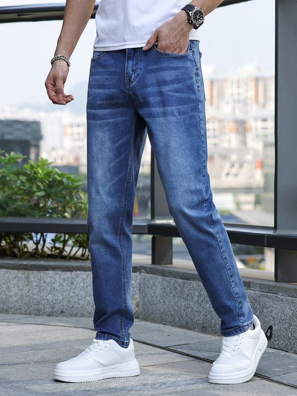Men's Clothing Stretch Slim Jeans Golden Classic Three Colors Hot Style_mkmklike.com