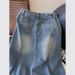Women's Clothing A Line Denim Skirt For Women Summer New Mid Length Hot Girl Slit Straight Hip Skirt_mkmklike.com