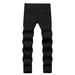 New Trendy Brand Cool Color Printed High Street Fashion Slim Fit Elastic Black Small Leg Denim Pants_mkmklike.com