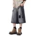 Men's Trendy Distressed Jeans Summer Washed Capri Pants Relaxed Stylish Artistic Fashionable Casual Denim Shorts_mkmklike.com