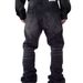 Men's Heavyweight Washed Black Gray Flared Jeans Cleanfit Style with Splatter Paint Frayed Edges mid Waist Straight Pants_mkmklike.com
