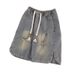 Men's Ripped Denim Shorts American High Street Style Loose Straight Washed Casual Sports Old Fashioned Versatile_mkmklike.com
