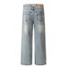 Double Waistband Jeans Men's High Street Trendy Design Sense Personality Patchwork Washed Vintage Distressed Casual_mkmklike.com
