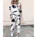 Women's Clothing autumn and winter printed casual long sleeved women's sports suit_mkmklike.com