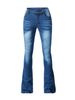 K Women's Jeans, Slim-fit Stretch Flare Pants, Solid-colored Denim Pants_mkmklike.com