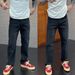 Men's Straight Leg Casual Jeans Fashionable Solid Color High Quality Comfortable mid Waist Long Non-Stretch Softener Treatment_mkmklike.com