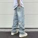 Men's Clothing Men's Retro Wide Leg Trousers Vibe High Street Fashion Washed Ripped Jeans Brand Design Casual Men's Clothing_mkmklike.com