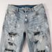 Men's Clothing Graffiti Slim High Street Jeans Paint Diamond Hole Patch Pants_mkmklike.com