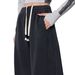 Denim Scimitar Tall Winter Women's Clothing Vintage Black Fleece 800g Wide-Leg Casual Long Pants_mkmklike.com