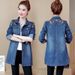 Chicco New Jacket Women's Spring And Versatile Retro Winter Plus Size Mid-Length Denim Top Autumn Wear_mkmklike.com