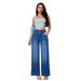Custom Made Women's Wide Leg Pants Loose Stretch Denim Straight Leg Slimming Butt Lifting European American Style Ready to Ship_mkmklike.com