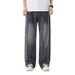 Small Niche Design Splicing Wide Leg Jeans Men # Fashion High Street 2025 Spring New Product Trendy Brand Long Pants For_mkmklike.com