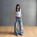 Men's Clothing High Street Old Washed Scimitar Jeans New Style Niche High Waist Straight Floor Length Wide Leg Pants_mkmklike.com