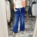 Women's Clothing Elastic Drawstring Wide Leg Straight Denim_mkmklike.com