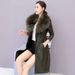 Women's large fur collar winter fur coat women plus fleece thickened medium long_mkmklike.com