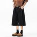 Men's Distressed Washed Denim Shorts Summer Loose Fit Wide Leg High Street Deconstructed Cargo Pants_mkmklike.com