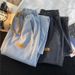 Men's Clothing Light Colored Elastic Waist Jeans, Spring Trendy Brand, Loose Straight Leg, Retro High Street, Washed, Versatile, Casual Long Trousers_mkmklike.com
