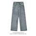 Men's Clothing High Street Heavy Washed Jeans Men's Straight Loose Velcro Multi Pocket Wide Leg Overalls Trend_mkmklike.com