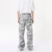 Men's Clothing Men's Camouflage Jeans High Street Style Loose Straight Leg Casual Wide Leg Long Pants Versatile Trendy_mkmklike.com