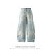 Men's Straight Leg Distressed Jeans - Classic Blue Denim Casual Pants For Everyday Wear_mkmklike.com