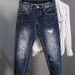 Men's Clothing Slim Fit Stretch Jeans Straight Leg Denim Pants Multiple Pockets, Comfortable Mid Rise Trousers For Casual Wear (Blue, Size 28-36)_mkmklike.com