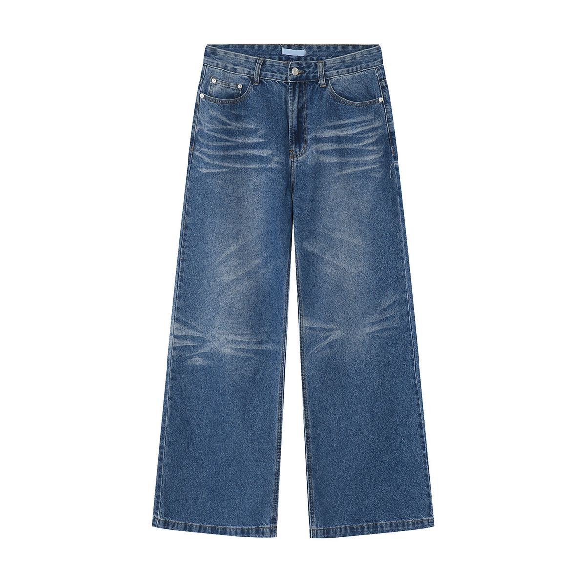 EF JEANS | 2023 New Product, Casual Denim Trousers, Men's And Women's Same Loose Wide-leg Korean Version, Retro Trendy Blue_mkmklike.com