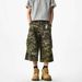 Camouflage Ripped Cargo Shorts Loose Fit Summer Retro Wide Leg Cropped Pants For Men And Women Trendy Style_mkmklike.com