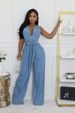 K Tight-waisted, Slim-fitting, Stretch Denim Overalls; Straight, Loose Overalls;_mkmklike.com