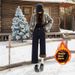 Fleece-lined Autumn Winter Petite Stretch Straight-leg Jeans For Women, High-waisted, Versatile, Warm, Thick, 7/8 Or_mkmklike.com