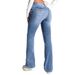 Women's Stretchy Flared Jeans – Slim Fit Vintage Washed Denim Pants, Low-Rise Bootcut Trousers With Light Elasticity_mkmklike.com
