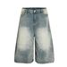 Men's Clothing Washed Retro Blue High End Design Men's Loose Seven Point Denim Machete Shorts_mkmklike.com