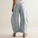 Women's Clothing Relaxed Tapered Cropped Jeans – Blue Striped Carrot Fit Denim Capri Pants (S-XXL, High Waist, Non-Stretch)_mkmklike.com