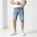 Men's Splatter Print Stretch Denim Shorts – Trendy & Comfortable (Sizes S-2XL)_mkmklike.com