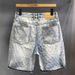 Men's Clothing Denim Shorts Summer Loose Pants Straight Casual Shorts_mkmklike.com