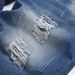 Men's Blue Distressed Ripped Denim Shorts Summer Style Trendy Versatile Straight Leg mid Length Outer Size Available_mkmklike.com
