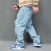 European And American Cross-border Trendy Men's Clothing, High Street Ripped Non-stretch Jeans, Slim-fit Rock Style,_mkmklike.com